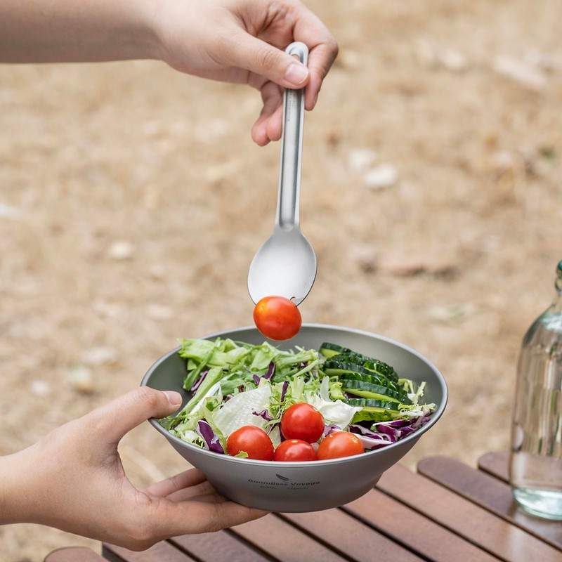 Boundless Voyage Ti1106T Titanium Bowl Plate Tableware Set, Camping, Dishes,