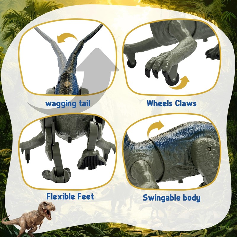 Remote Control Velociraptor, Dinosaur Toy for Kids 4-12