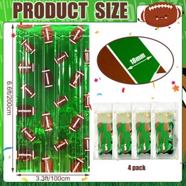 Knitgrip 2 Pack Football Party Decorations Football Photo Props 3.3x6.6 ft Football Foil Fringe Curtain Football Backdrop Football Birthday Party Decorations Sports Party Background