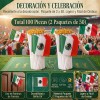 100pzs Banderas México Tela Mini Bandera Mundial Futbol 2026