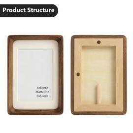 Moudra Handcrafted Solid Wood Picture Frame with Mat for Wall or Tabletop Display, Perfect for Photos and Artwork. (Walnut, 4"x6" matted to 3"x5")
