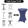 FestiCorp Spandex Table Cover, Cocktail Fitted Tablecloths, Round Highboy Stretch
