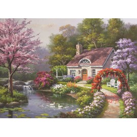 Anatolian Puzzle - Spring Cottage in Full Bloom, 1500 Piece Jigsaw Puzzle, 4556