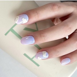Mongsil Cloud Handmade Nail Tips☁️ - Round / 몽실 구름 수제네일팁☁️ - 라운드