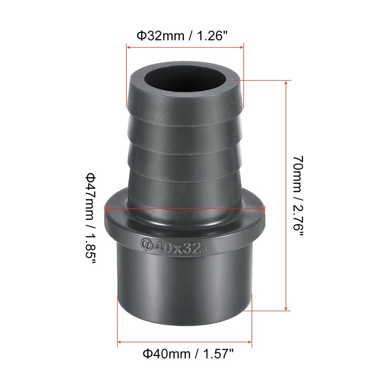 sourcing map PVC Hose Fitting Spigot Straight Pipe Adapter Hose