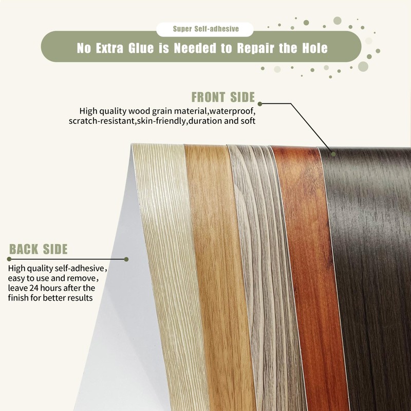 Besezx Wood Grain Tape, 2.4" X15', Self Adhesive Wood Grain
