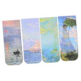 TEHAUX 4pcs Magnetic Bookmarks for Students Decorative Landscape Pattern Bookmarks Sensory Reading Clips Book Markers Set