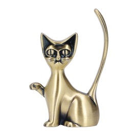 Cat Ring Holder, Metal Jewelry Holder Rings Earrings Trinkets Organizer, Cute Animals Jewelry Organizer Storage for Women Cat Lovers Gift Home Decor