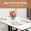 AWQM 47.2" Kitchen Table Set with 2 Benches for 4-6,Faux