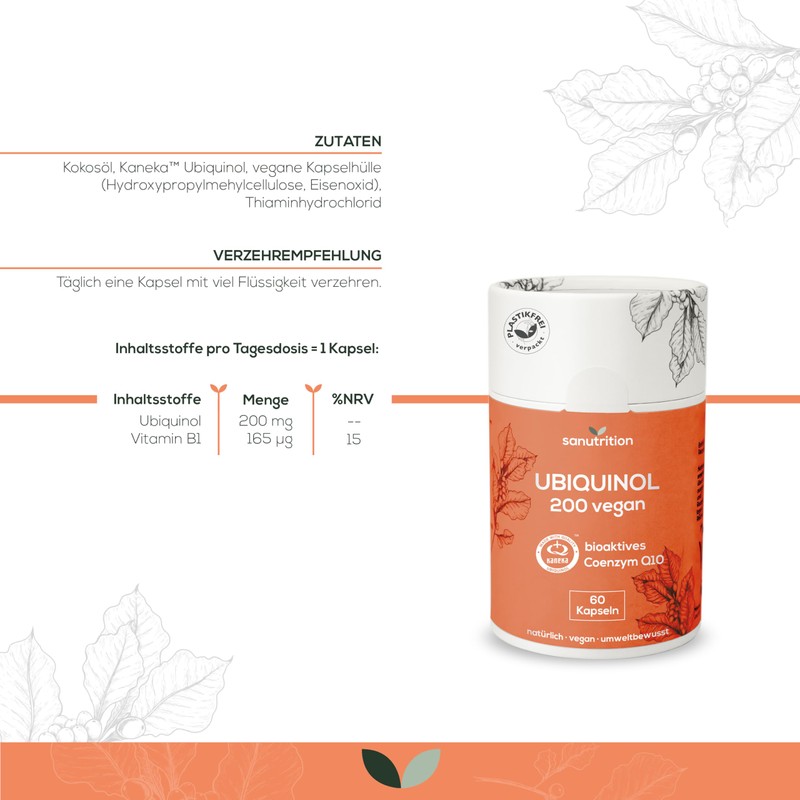 Sanutrition Kaneka Ubiquinol 200 mg | 60 Kapseln | Bioaktives