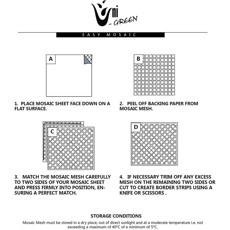 Uni-Green Mosaic Mesh Back with Strong Adhesive for Mosaic Tile