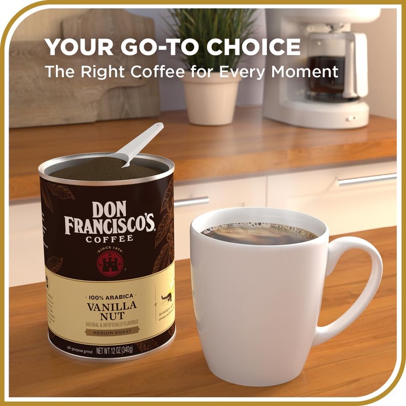 Don Francisco's Premium Vanilla Nut Ground Flavored Coffee: Rich, Aromatic
