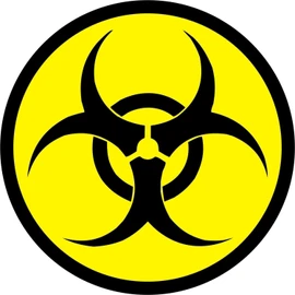 Sticker Biohazard I Round Diameter 10 cm I Warning of Biohazard I Warning Sticker with Danger Symbol I Yellow Black I Weatherproof I UV Laminate kfz028