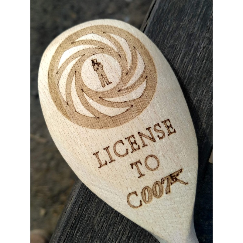 FastCraft JAMES BOND 007 INSPIRED WOODEN BAKING SPOON WOOD KITCHEN