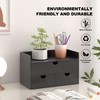 Bamboo Desk Organizer with Drawers Desktop Storage Drawers for Bills