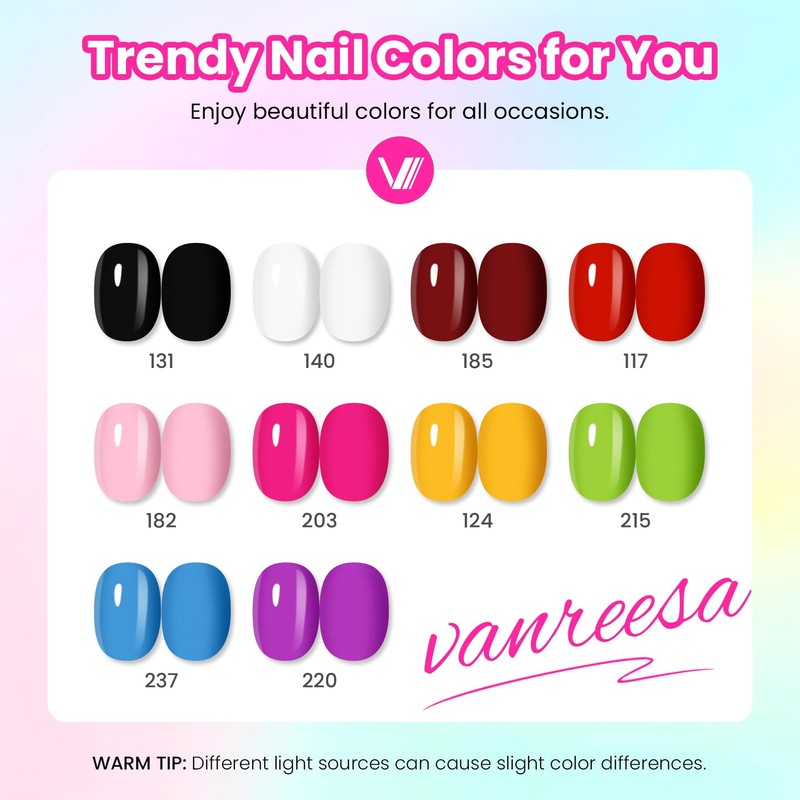 Acrylic Nail Kit for Beginners with 10 Colors Gel Nail