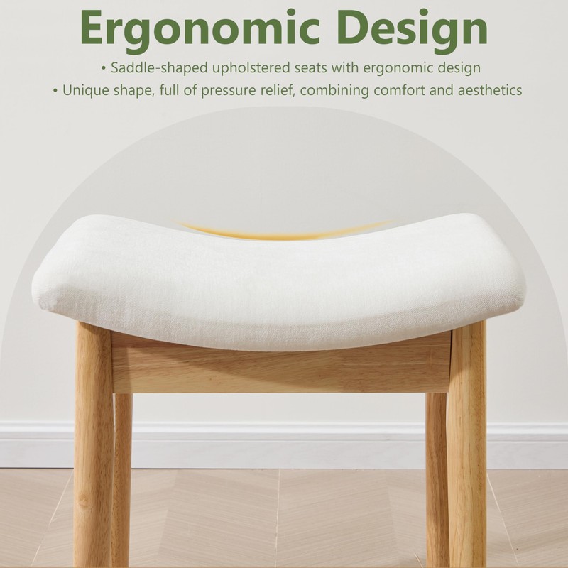 Royal Windsor Vanity Stool with Saddle Cushion, 18 Inch Makeup