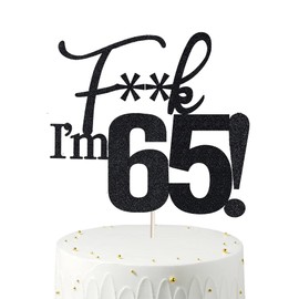65 decoraciones para tartas, 65 decoraciones para tartas de cumpleaños, purpurina negra, divertida decoración para tartas de 65 años para hombres, 65 decoraciones para tartas para mujeres, decoraciones de 65 cumpleaños, decoración para tartas de 65 cumpl
