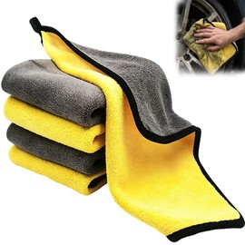 5Pzs Toallas Microfibra Limpieza de Auto 30x40cm, Suave Absorbente, Paño Profesional Reutilizable Lavable para Secado de Coche, Trapos Microfibra Mult