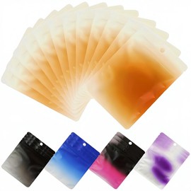 Rimiko Pack of 50 Ziplock Bags Zip Foil Bags Opaque, Resealable Bag Mylar for Food Storage and Packaging (Orange and White Colour Gradients, 10.5 x 15 cm)