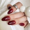 30PCS Short Almond Press-On Nails – Burgundy Fake Nails with