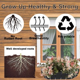 1-Pack 36in Planter Liners - Breathable Felt Hanging Basket and Window Box Liners - Prevent Root Suffocation and Bird Damage - Black