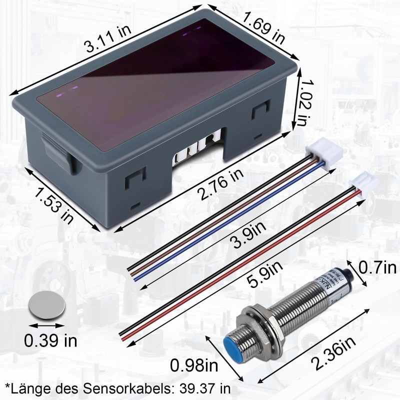 Digital LED Speedometer, 5-Bit Speed Meter with DC 5V-30V, Digital