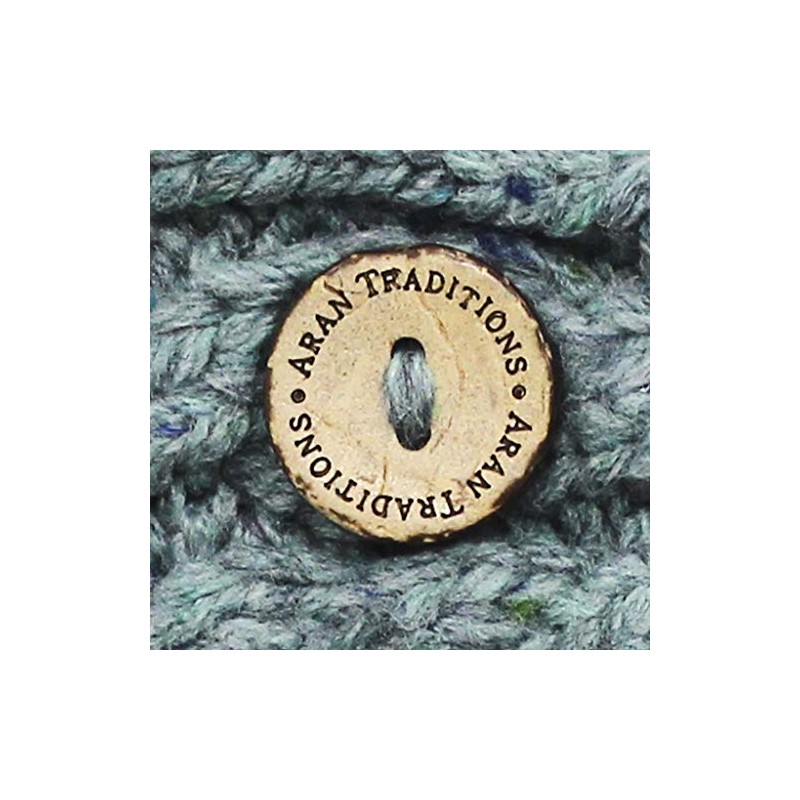 Aran Traditions Donegal Cable Knitted Style Button Headband (Jade)