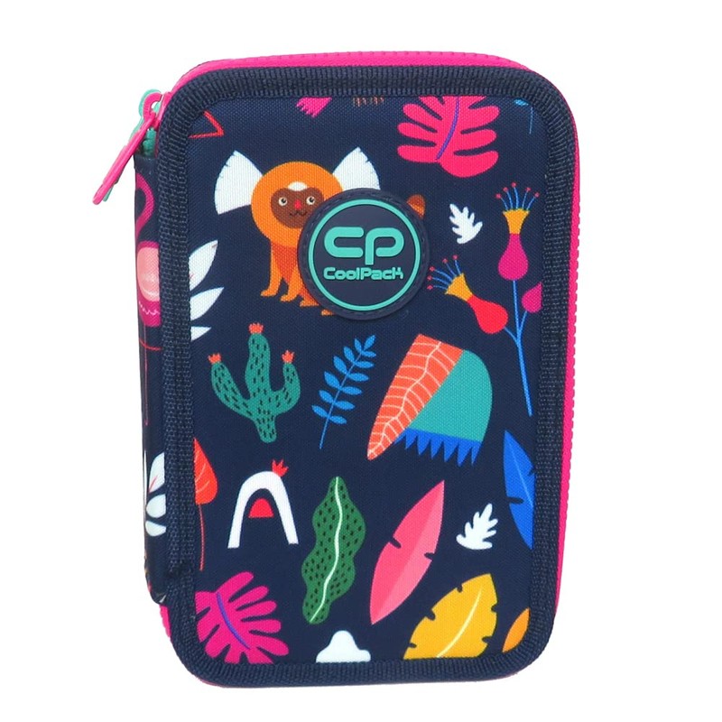 CoolPack XXL Pencil Case 3-Compartment School Pencil Case, Triple Pencil
