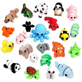 12Pcs 3d Printed Animals, Mini 3d Printed Animals, 3d Printed Toys Movable Joint 3d Printed Toys Different Animal Shapes for Home and Office Decoration Photographic Prop (Random Style and Color)