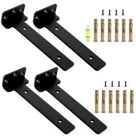 Pack of 4 Heavy Duty Floating Shelf Brackets, Industrial Shelf, L Wall Bracket, Shelf Bracket, 15 cm for Living Room, Kitchen, Dining Room, Study, Load Capacity 50 kg