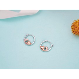 925 Sterling Silver Women's Earrings Sunflower/Tiger/Fox/Wolf/Frog/Dragon/Elephant/Cow/Ballerina/Swords Animal Jewellery Gifts for Women Girls Mother Daughter Birthday Mother's Day, Sterling Silver