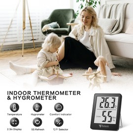 DOQAUS Hygrometer Thermometer Indoor Mini Thermo-Hygrometer Indoor Moisture Room Thermometer Humidity Meter with High Accuracy for Indoor, Baby Room, Living Room, Office
