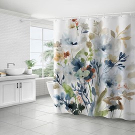 FAIRYGATE Long Shower Curtains Shower Curtain Tropical Tree Scene Bathroom Curtain Decoration Bathtubs Curtain with 12 Hooks 72 X 72 Inches B9717