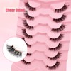 7P-CZ-A06 Clear Band Half Eyelashes, Cat Eye, 15 mm Short