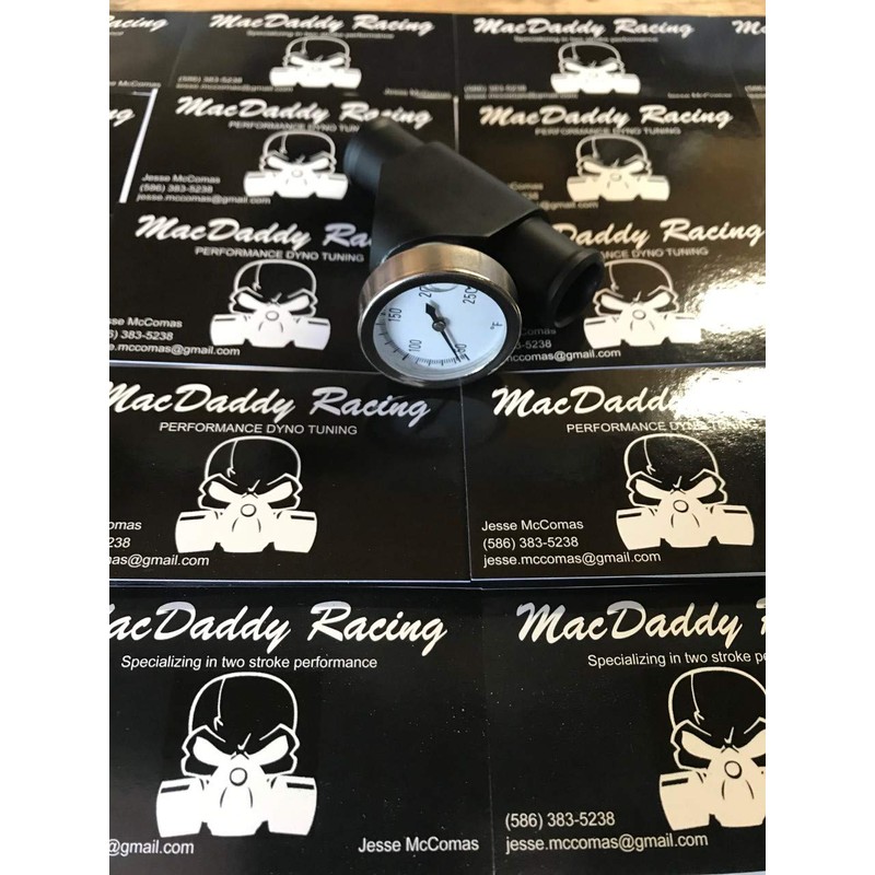 MacDaddy Racing TRX250r Coolant Temperature Gauge (Black)