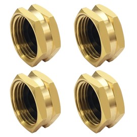 Hooshing Garden Hose End Caps Brass Hose Cap with Washers 3/4" Female End Cap, 4 Pack