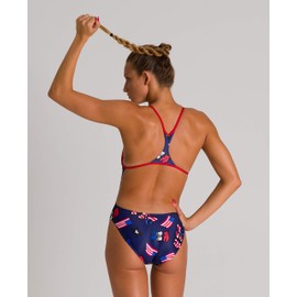 ARENA Women's Print Booster Back MaxLife One Piece Athletic Training Swimsuit, Graffiti, 26