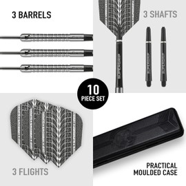 Harrows SUPERGRIP 90% Tungsten Steel Tip Darts Set. Available in 21g, 22g, 23g, 24g, 25g, 26g, 28g & 30g - Includes Supergrip Shafts, Supergrip Flights & Travel Case (30g)