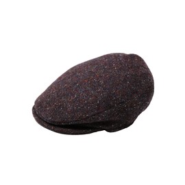 Hanna Hats for Men Donegal Tweed Vinatge Flat Cap - Driving Cap - Made in Ireland -100% Wool Tweed (US, Alpha, Medium, Maroon & Charcoal Salt & Pepper)