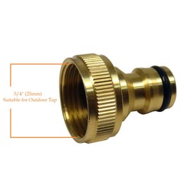 hep® Brass Outdoor Garden Hose 3/4" Female Screw on Tap Connecor for Garden Tap to 12.5mm / 15mm - Hose Brass Garden Hose Tap Connector, 3/4"