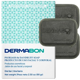 DERMABON jabon psoriasis - para piel atopica, dermatitis seborreica cara, psoriasis tratamiento, jabón alquitrán de hullapara soriasis y eczema - 3 pieza