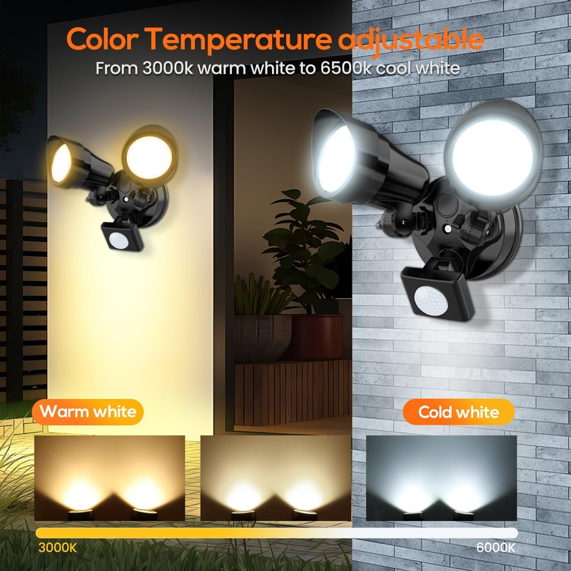 LED Security Lights Motion Sensor, 24W 2000LM Flood Lights Outdoor