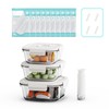 Annalocker 3 Pack Glass Meal Prep Containers with Date Tracker