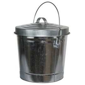 MARKSON Galvanized Steel Trash Can with Locking Lid 6 Gallon