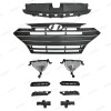 ROKY 10PC For Elantra 2019-20 Front Radiator Support Cover Chrome Grille Fog lamp Kit