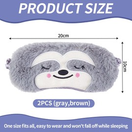 Pack of 2 Sleeping Eye Mask, Sloth Eye Mask, Cute Animal Eye Mask, Blackout Eye Mask, Cute Creative Soft Eye Mask