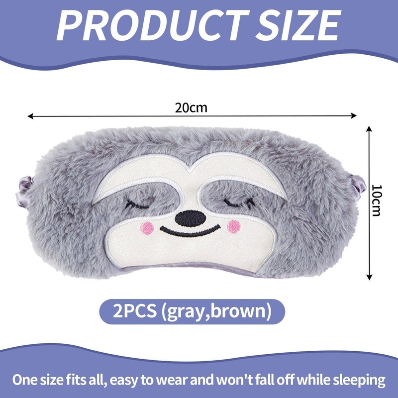 Pack of 2 Sleeping Eye Mask, Sloth Eye Mask, Cute