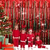 Mienocol 4 Packs Christmas Tinsel Foil Fringe Curtains 3.2ft x
