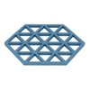 5pcs Table Mats Geometric Hex Shape Hollow Silicone Blue Insulation
